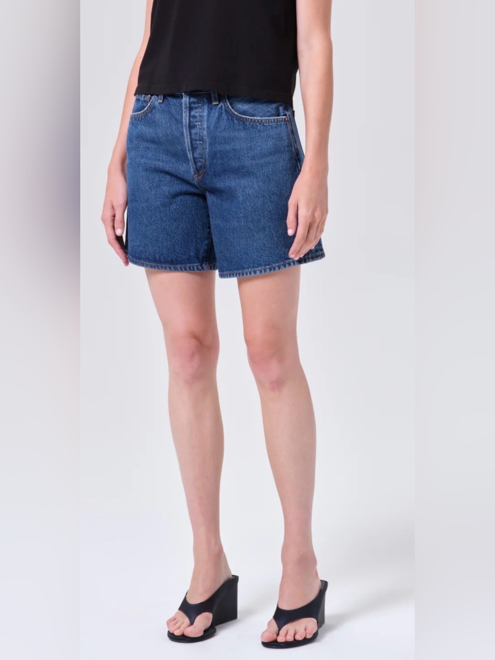 NWT Agolde Dame Short High-Rise Baggy in Enamour Wash, Size 34